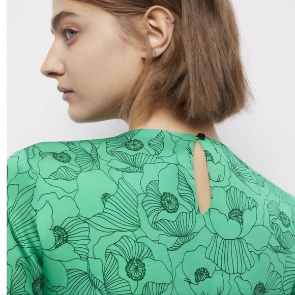 The Kooples Vibrant Green Floral Midi Dress - Picture 4 of 14